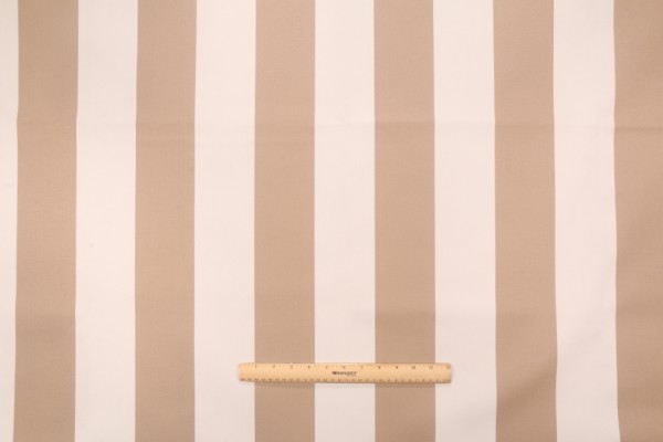 Bella Dura Home Cabana Stripe Latex Backed High UV Polyester Outdoor Fabric in Wheat