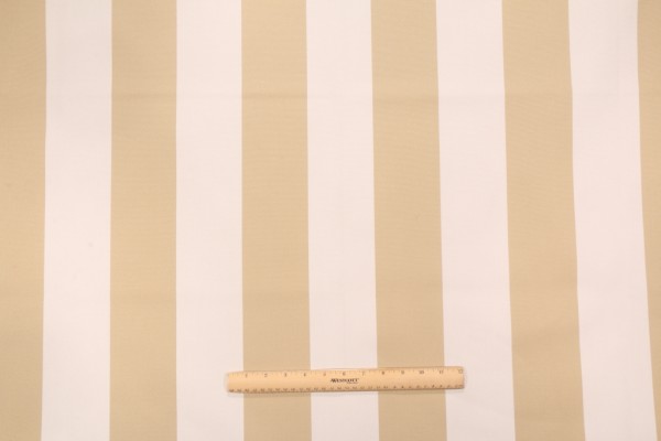 Bella Dura Home Cabana Stripe Latex Backed High UV Polyester Outdoor Fabric in Dune