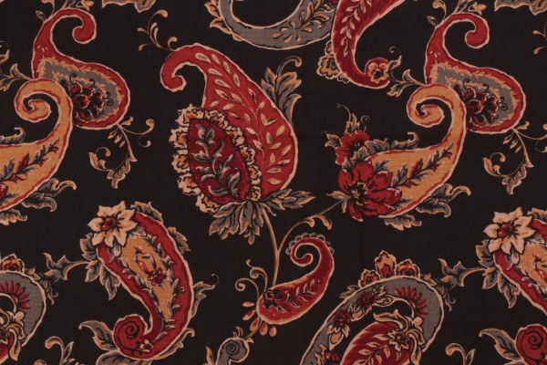Roth & Tompkins Beacon Hill Printed Cotton Drapery Fabric in Night 