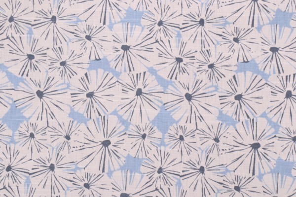 Waverly Forget Me Not Printed Cotton Drapery Fabric in Sky 