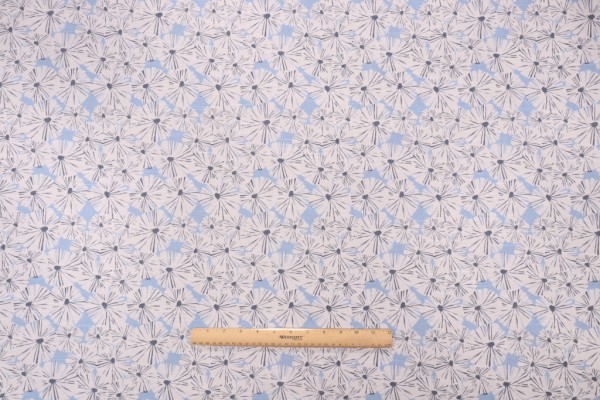 Waverly Forget Me Not Printed Cotton Drapery Fabric in Sky 