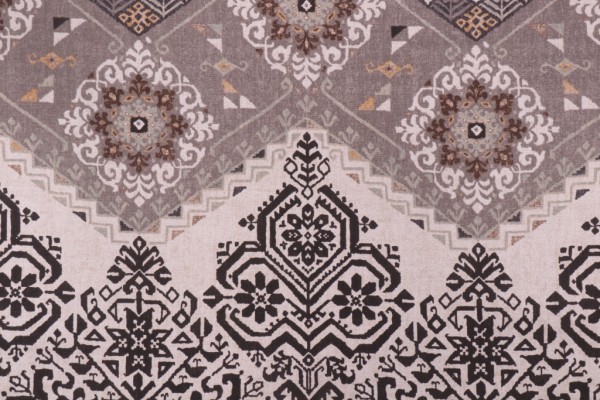 Sample of P Kaufmann Andra Printed Cotton Drapery Fabric in Sandalwood 