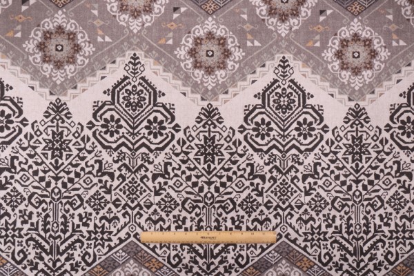 Sample of P Kaufmann Andra Printed Cotton Drapery Fabric in Sandalwood 