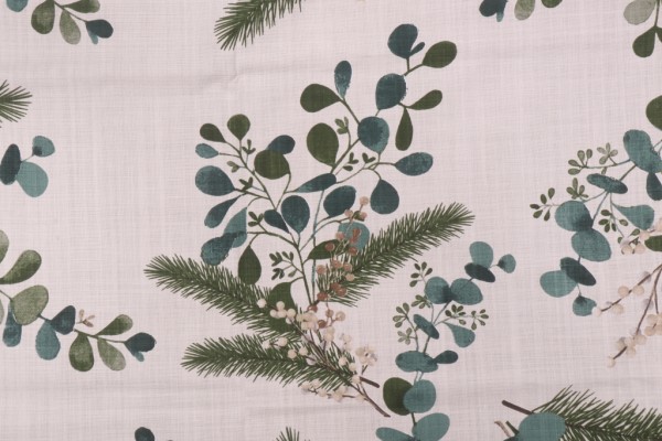 Stof France Nordmann Printed Cotton Drapery Fabric in Vert 