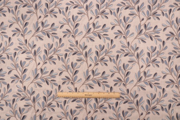P Kaufmann Leafage Embroidered Drapery Fabric in Horizon 