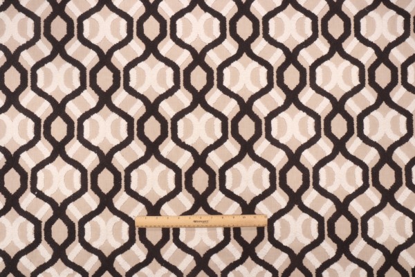 Sample of P Kaufmann Candice Embroidered Drapery Fabric in Onyx 