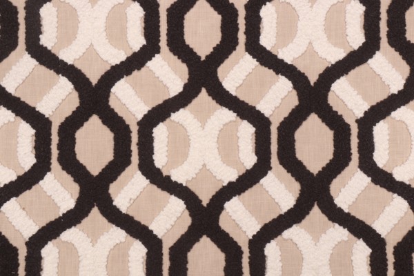 Sample of P Kaufmann Candice Embroidered Drapery Fabric in Onyx 