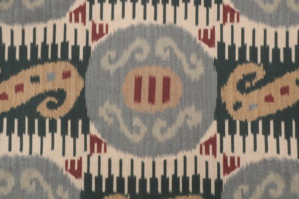 Kaufmann Byzantium Ikat Printed Cotton Drapery Fabric in Teal 