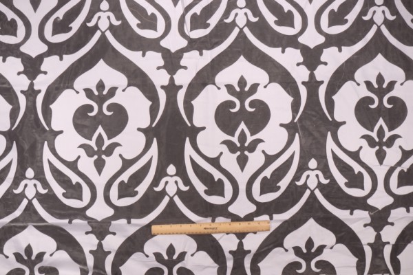 Click for 2.38 Yards Damask Sheer Drapery Fabric in Snow Damask Sheer Drapery Fabric in Snow