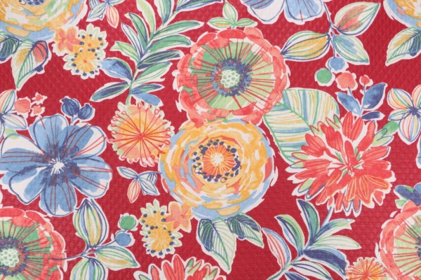 Sample of Richloom Colsen-Diamond Tech Printed Polyester Outdoor Fabric in Berry 