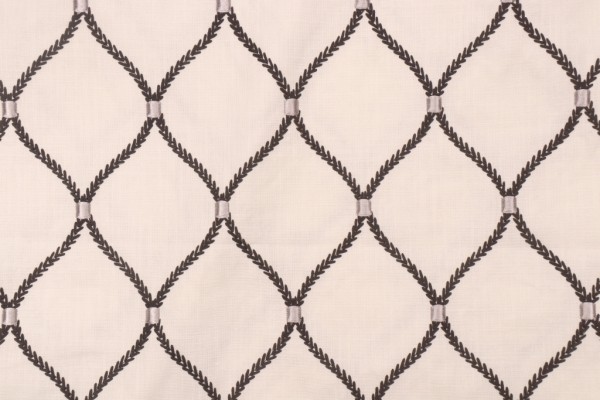 Williamsburg Deane Embroidery Drapery Fabric in Zinc