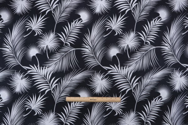 Terrasol Panama Printed Polyester Outdoor Fabric in Black 