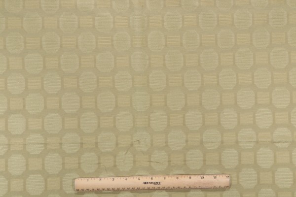 Beacon Hill Geometric Rib Woven Decorator Fabric in Canary Green