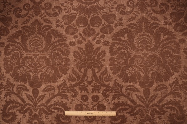 Thibaut Manhattan Damask F91732 Printed Drapery Fabric in Brown