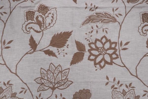 Fonthil Patna Embroidered Drapery Fabric in Ivory