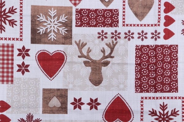 Stof France Thorens Printed Cotton Drapery Fabric in Rouge 