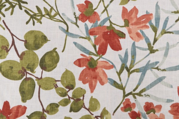 Sample of Braemore Gazebo Printed Linen Drapery Fabric in Umber 