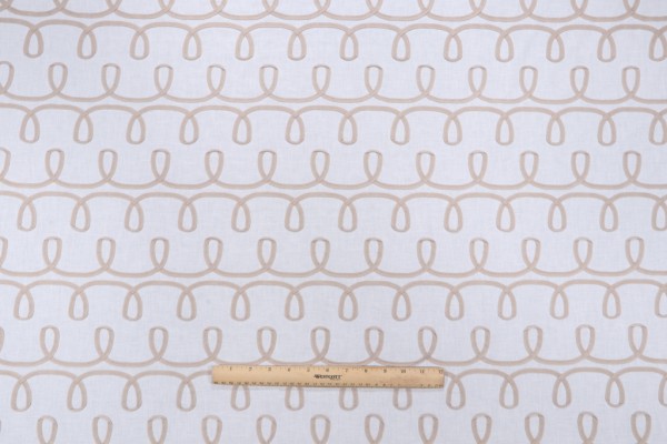 PK Lifestyles Loop & Lace Embroidered Drapery Fabric in Parchment