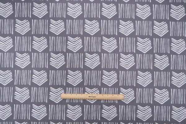 Belle Maison Wythe Printed Cotton Drapery Fabric in Graphite 