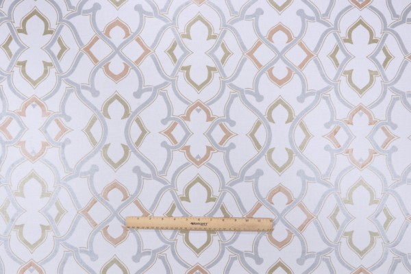 PK Lifestyles Linked Printed Cotton Drapery Fabric in Gilded 