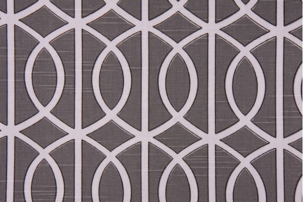 Robert Allen Bella Porte Printed Cotton Drapery Fabric in Charcoal