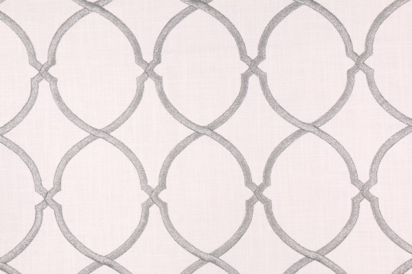 Robert Allen Teague Embroidered Drapery Fabric in Steel by DwellStudio