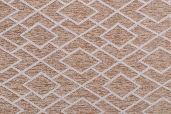 Vision Fabrics Lattice Woven Chenille Upholstery Fabric in Coin
