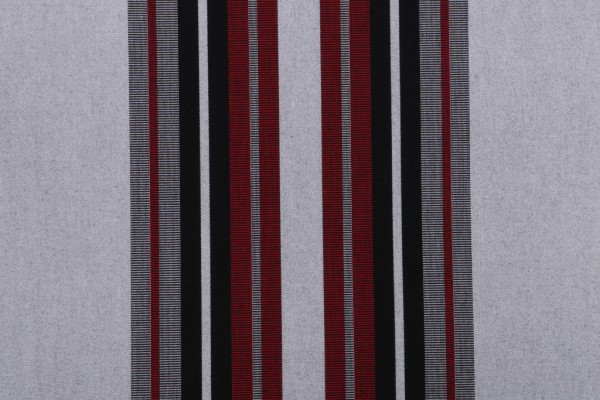 Sunbrella Awning Stripe 4798-0000 Woven Solution Dyed Acrylic Awning Outdoor Fabric in Burgundy/Black/White