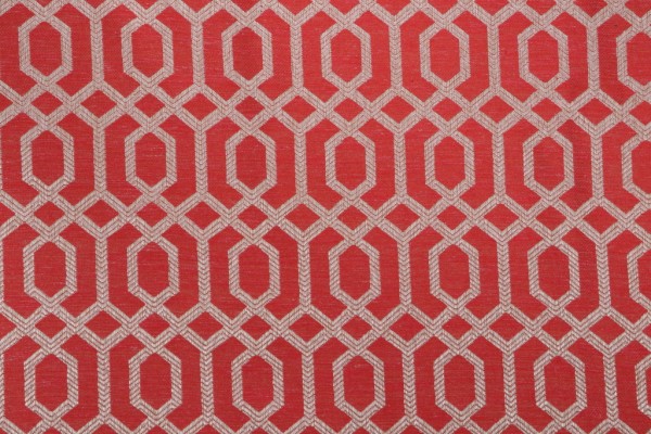 Lattice Woven Decorator Fabric in Rouge
