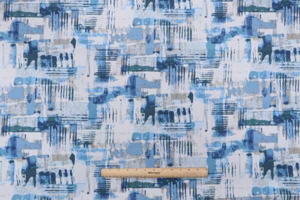 Mill Creek Camoola Printed Polyester Outdoor Fabric in Denim 