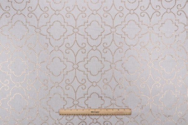 Sample of Dena Home Wow Factor Emb Drapery Fabric in Gilded 