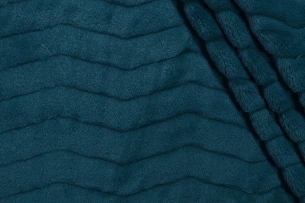 Sample of PK Lifestyles Lush Chevron Faux-Fur Decorator Fabric in Teal 