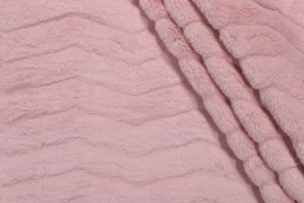 PK Lifestyles Lush Chevron Faux-Fur Decorator Fabric in Blush 