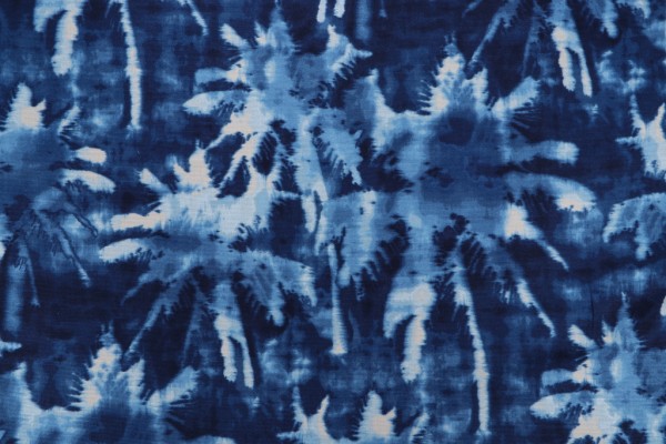Sample of Tommy Bahama Tamarindo Printed Cotton Drapery Fabric in Azul 