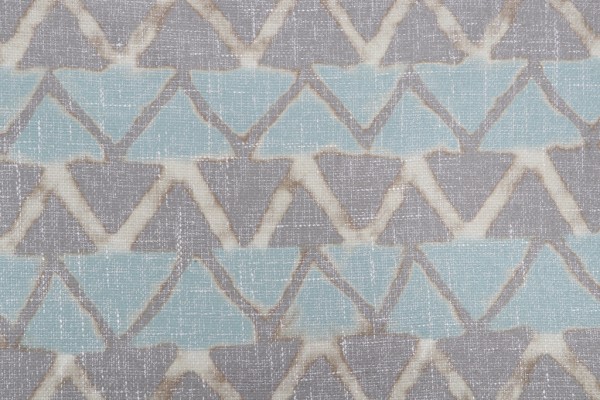 Sample of PK Lifestyles Farahan Geo Printed Chenille Upholstery Fabric in Mineral 