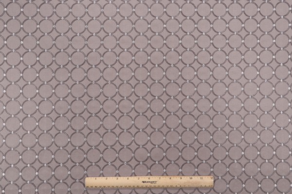 Sample of PK Lifestyles Ringtone Emb Drapery Fabric in Mica 