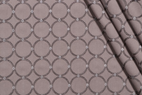 Sample of PK Lifestyles Ringtone Emb Drapery Fabric in Mica 