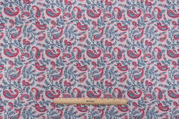 Waverly Token Printed Cotton Drapery Fabric in Jewel 