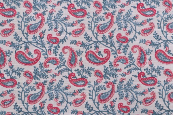 Waverly Token Printed Cotton Drapery Fabric in Jewel 