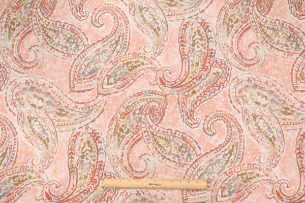 Kelly Ripa Bright & Lively Printed Cotton Drapery Fabric in Shell