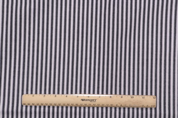 Waverly Timeless Ticking Printed Cotton Drapery Fabric in Black