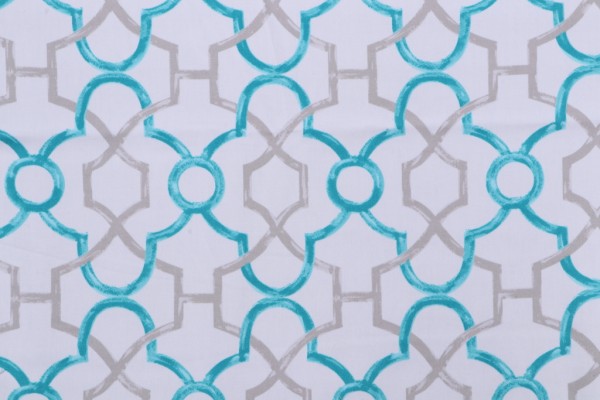 Covington Integra Printed Cotton Twill Drapery Fabric in 219-Turquoise