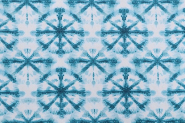 PK Lifestyles Tie-Dyed Orbs Printed Polyester Outdoor Fabric in Peacock 