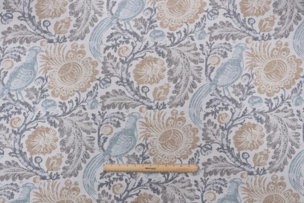 Williamsburg Tucker Resist Printed Polyester Outdoor Fabric in Mist 
