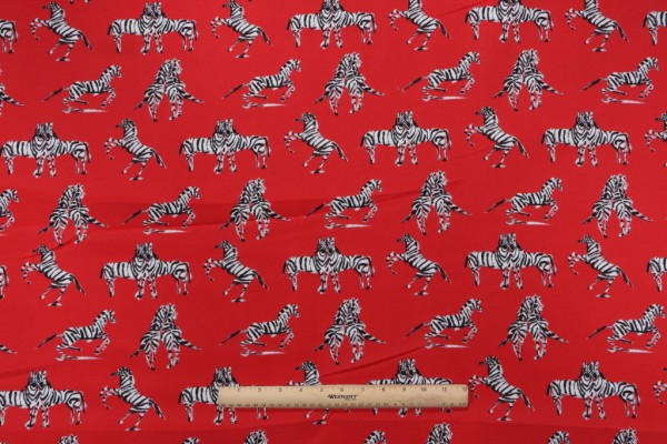 Novogratz Dr Zebra Printed Polyester Outdoor Fabric in Red 
