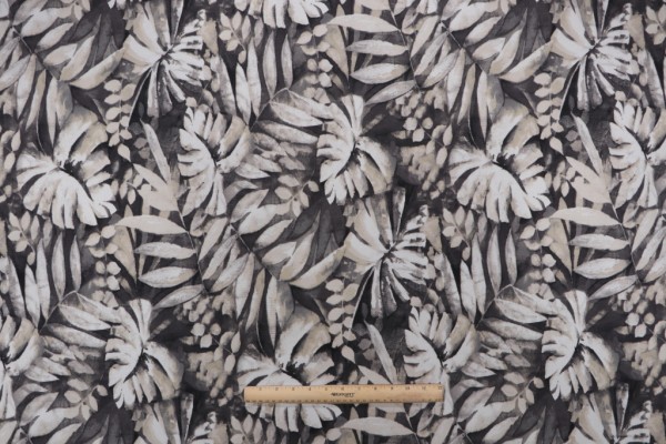 Tommy Bahama Drifting Tide Printed Polyester Outdoor Fabric in Ebony 