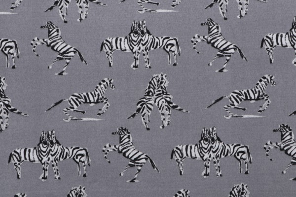 Novogratz Dr Zebra Printed Polyester Outdoor Fabric in Silver 