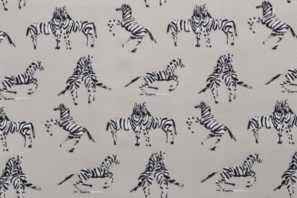 Novogratz Dr Zebra Printed Polyester Outdoor Fabric in Natural 