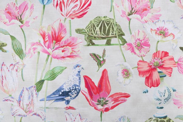 Click for Harrison Howard Enchanted Garden Printed Cotton Drapery Fabric in Primavera  Harrison Howard Enchanted Garden Printed Cotton Drapery Fabric in Primavera