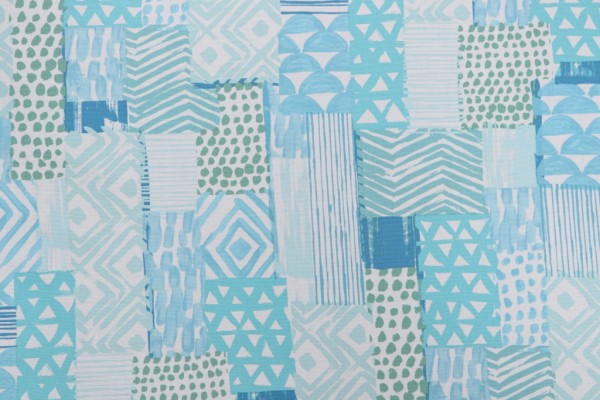 Mill Creek Nerius Printed Cotton Drapery Fabric in Aquarius